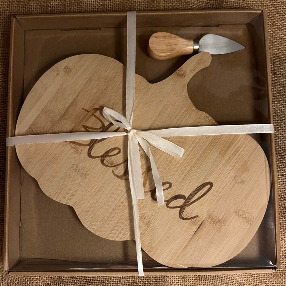 Wooden Pumpkin Charcuterie, or Cheese, Bread Serving or Cutting Board Set